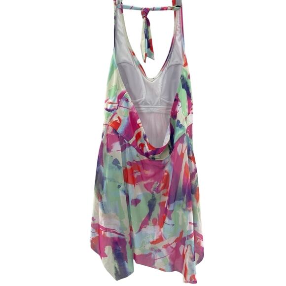 American Trends Colorful Tummy Control Slimming Swim Dress One Piece with Shorts - Picture 10 of 14